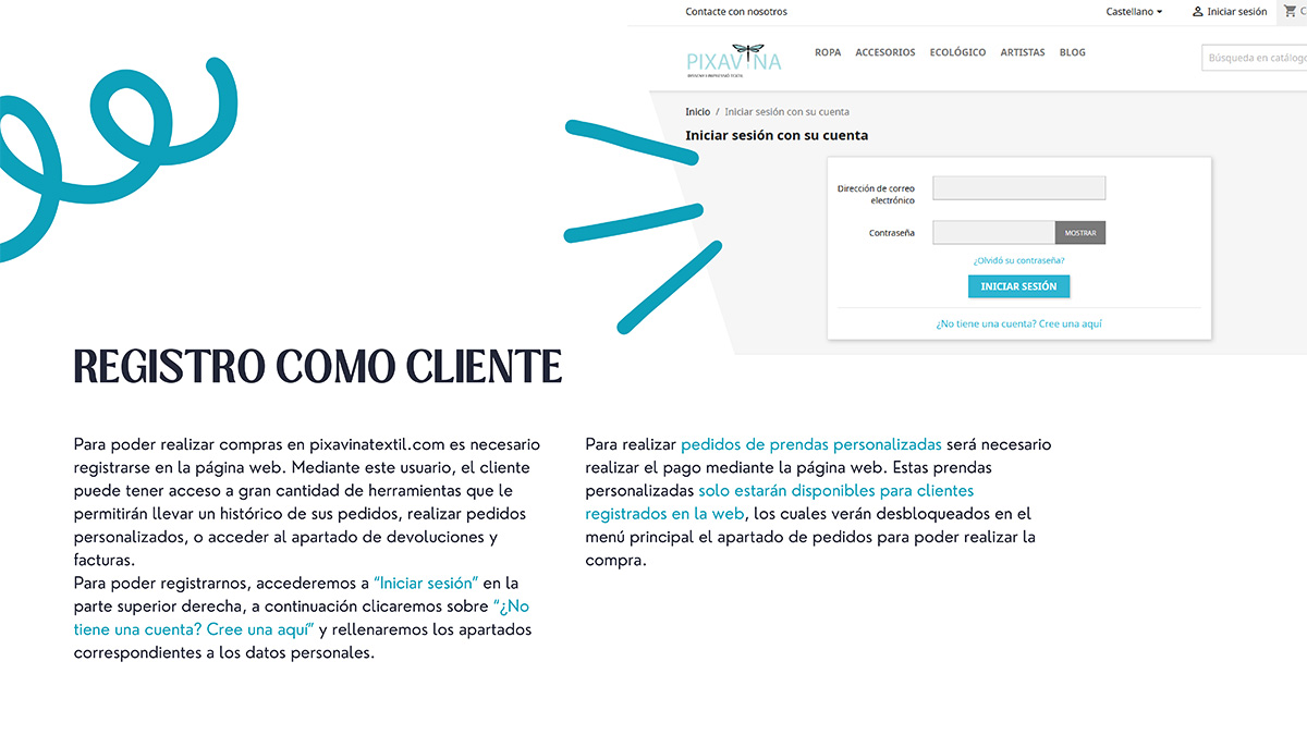 Instrucciones apra registrarse como cliente